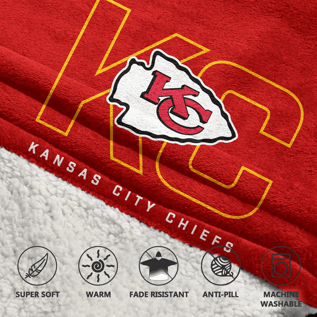Kansas City Football Unisex Blanket Hoodie