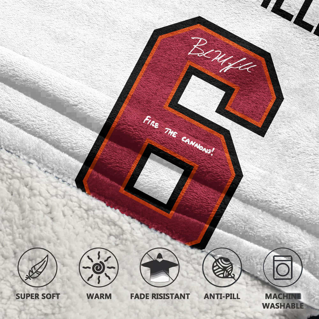 Autographed B.M 6 Tampa Bay Football Unisex Blanket Hoodie