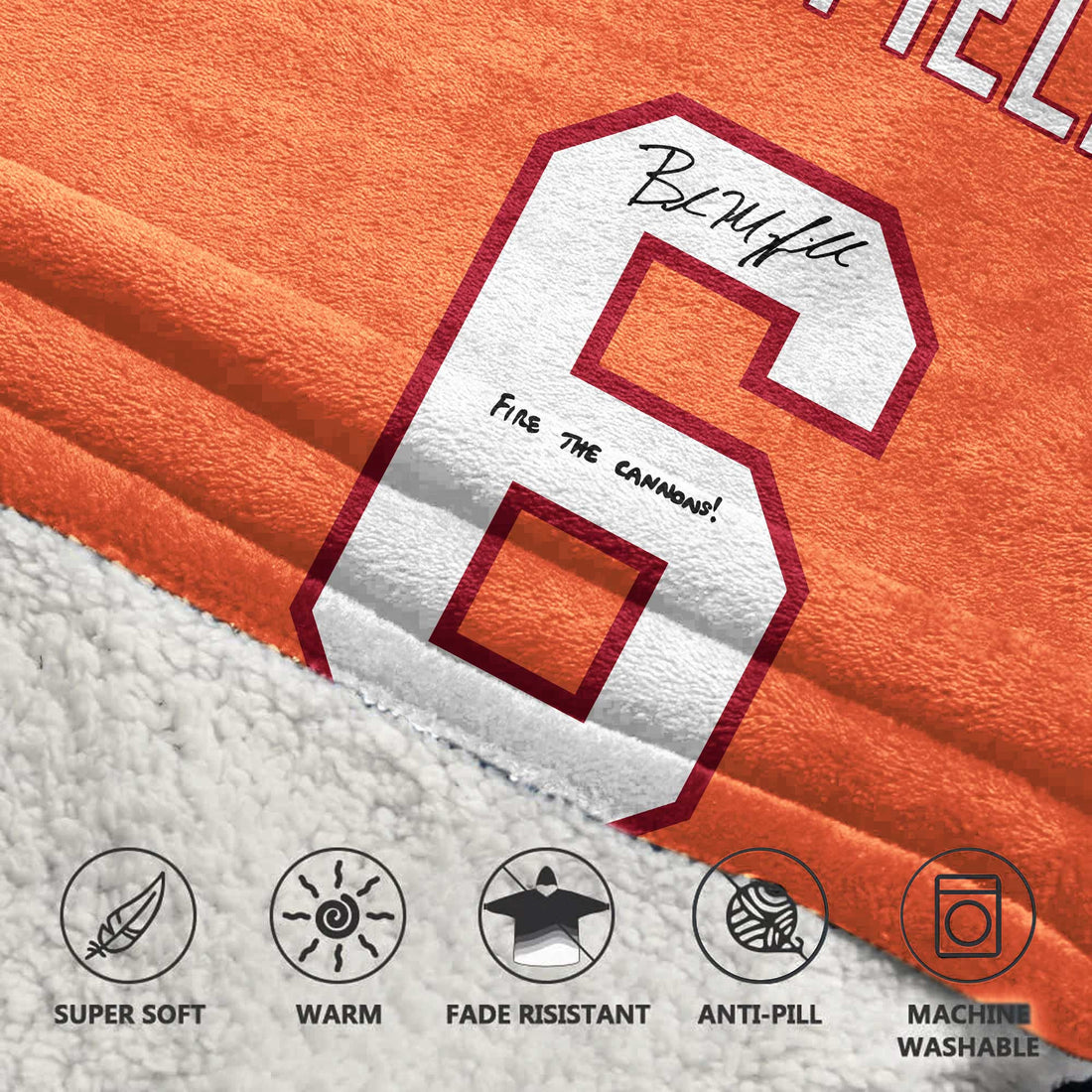 Autographed B.M 6 Tampa Bay Football Unisex Blanket Hoodie