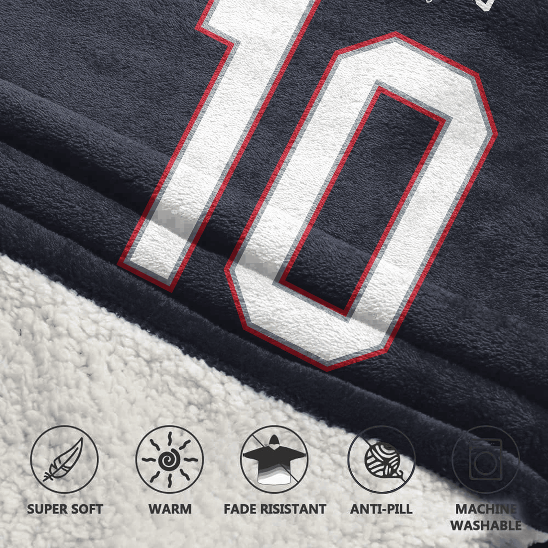 New England D.M 10 Autographed Unisex Blanket Hoodie