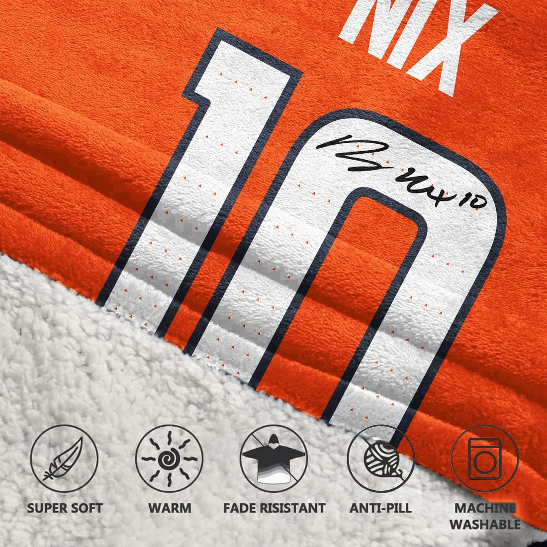 Autographed B.N 10 Denver Football Unisex Blanket Hoodie
