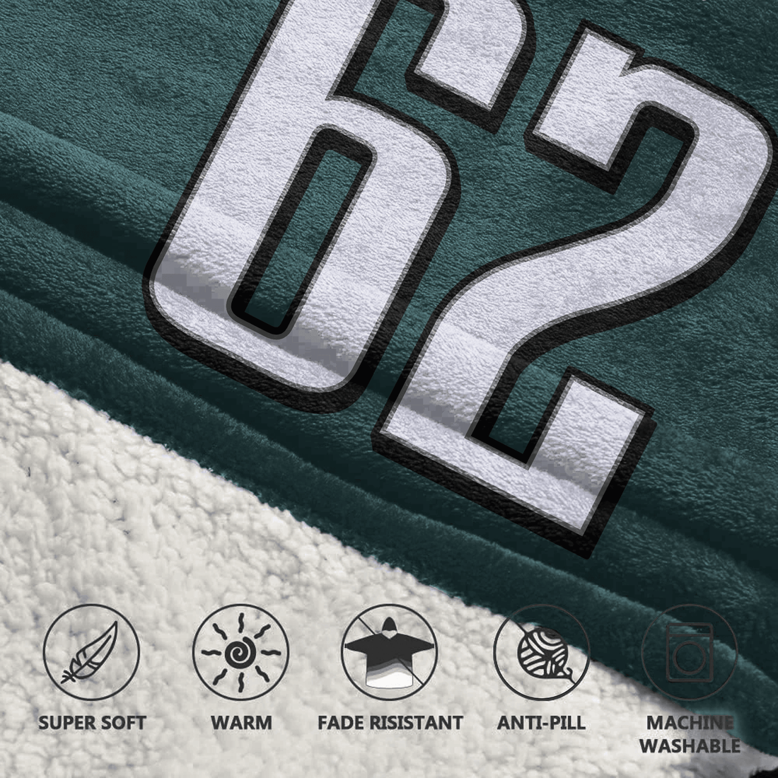 J.K 62 Philadelphia Football Unisex Blanket Hoodie