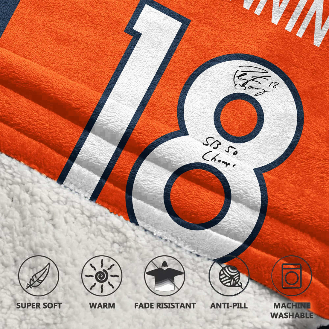 Autographed P.M 18 Denver Football Unisex Blanket Hoodie