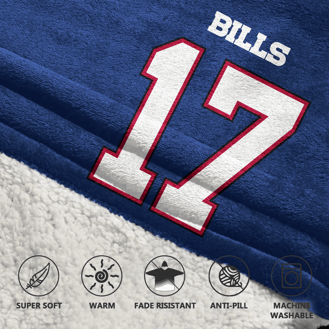 Autographed J.A 17 Buffalo Football Unisex Blanket Hoodie
