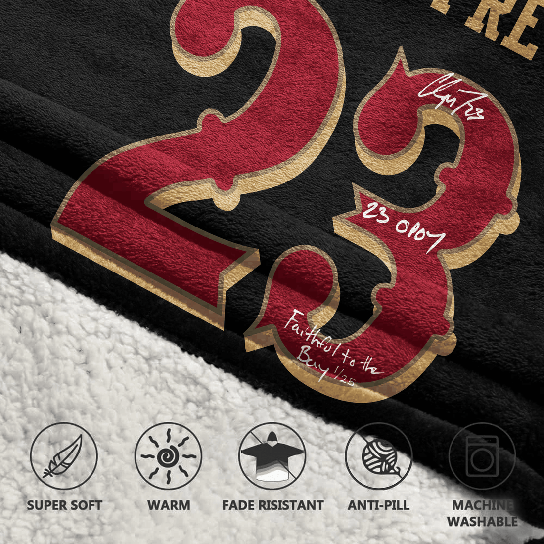 Autographed C.M 23 San Francisco Football Unisex Blanket Hoodie