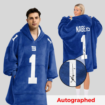 Autographed M.N 1 New York G Football Unisex Blanket Hoodie