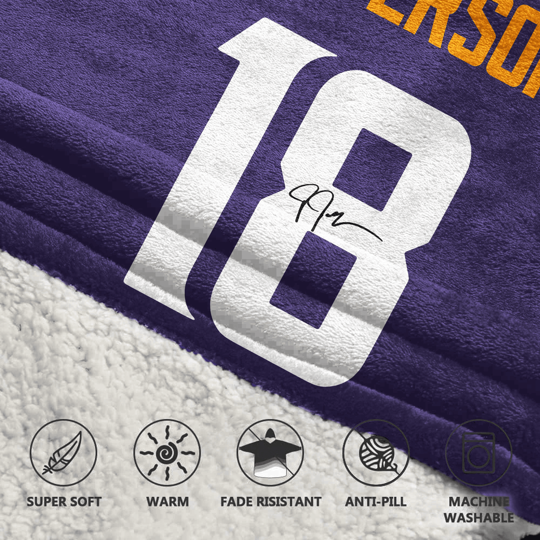 Autographed J.J 18 Minnesota Football Unisex Blanket Hoodie