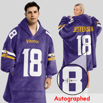 Autographed J.J 18 Minnesota Football Unisex Blanket Hoodie