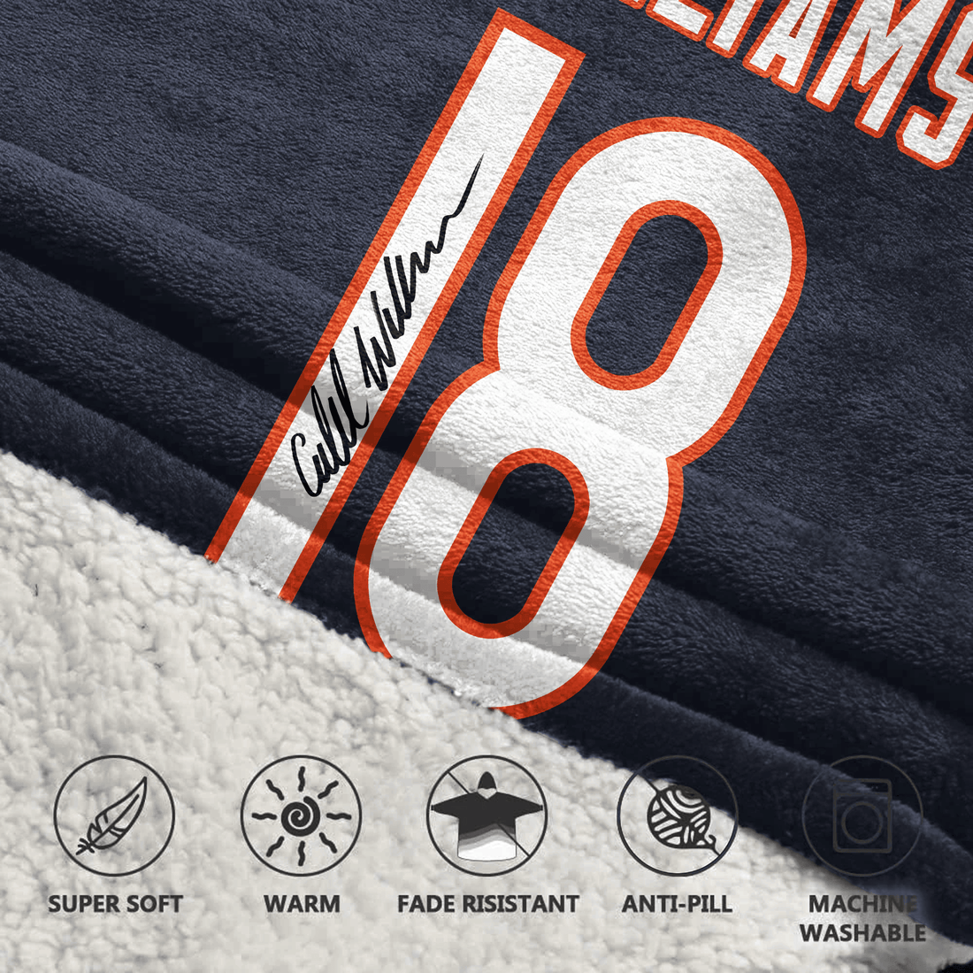 Autographed C.W 18 Chicago Football Unisex Blanket Hoodie