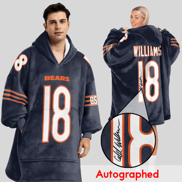 Autographed C.W 18 Chicago Football Unisex Blanket Hoodie