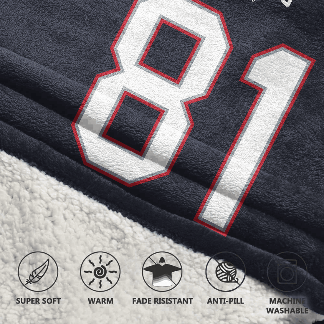R.M 81 New England Football Unisex Blanket Hoodie