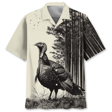 Wild Turkey Hunting Vintage Hawaiian Shirt