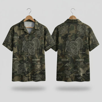 Turkey Range Map Pattern Hawaiian Shirt FPS056