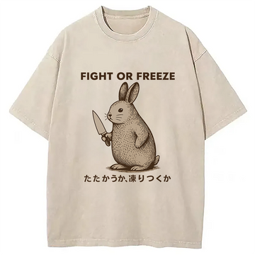 Personality fashion Funny Fight Or Flight Meme Washed T-Shirt