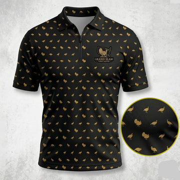 Turkey Hunting Mini Icon Pattern Black Polo Shirt TP1002