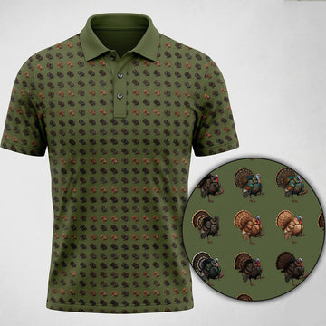 Wild Turkey Hunting  Mini Print Polo Shirt TP1014