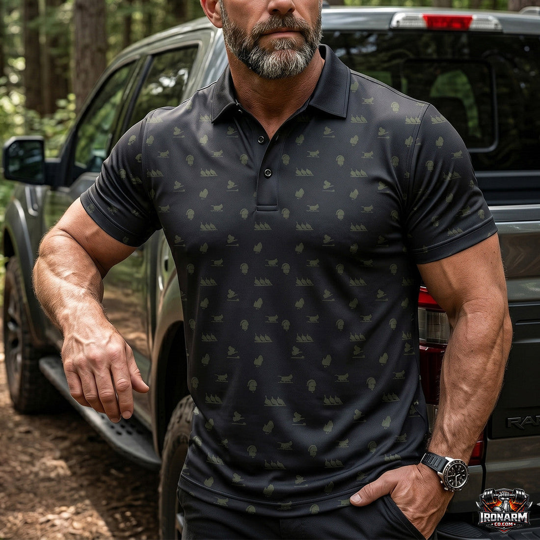 Turkey Hunting Black Polo Polo Shirt TP1020