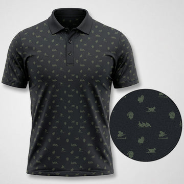 Turkey Hunting Black Polo Polo Shirt TP1020