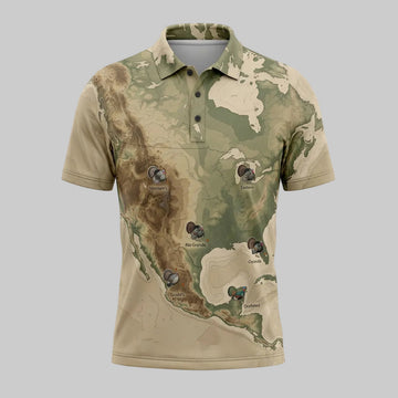 North American Turkey Map Polo Shirt TP1021