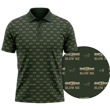 Turkey Hunting Call Micro Print Polo Shirt DHP1001