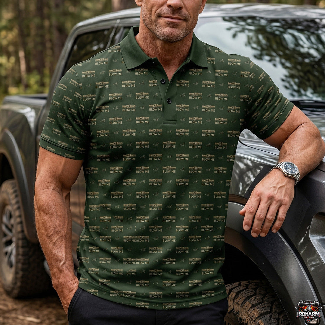 Turkey Hunting Call Micro Print Polo Shirt DHP1001