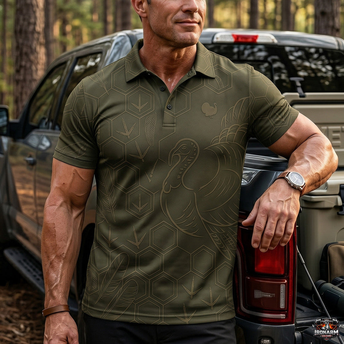 Turkey Hunting Polo Shirt, Fathers Day Golf Shirts For MenTP1025