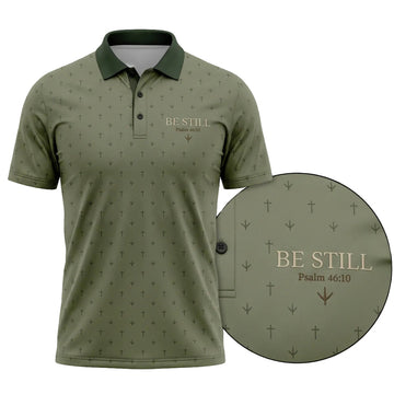 Turkey Hunting Christian Cross Micro Pattern Polo Shirt TP1032
