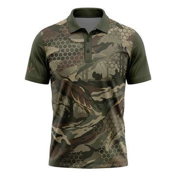 Wild Turkey Tactical Camo Print Polo Shirt TP1034