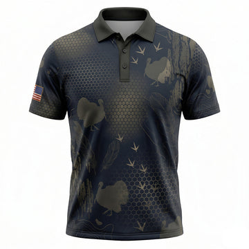 Dark Turkey Tactical Camo Pattern Polo Shirt TP1035