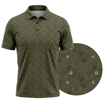 Whitetail Deer Field Icon Print Polo Shirt DP1006
