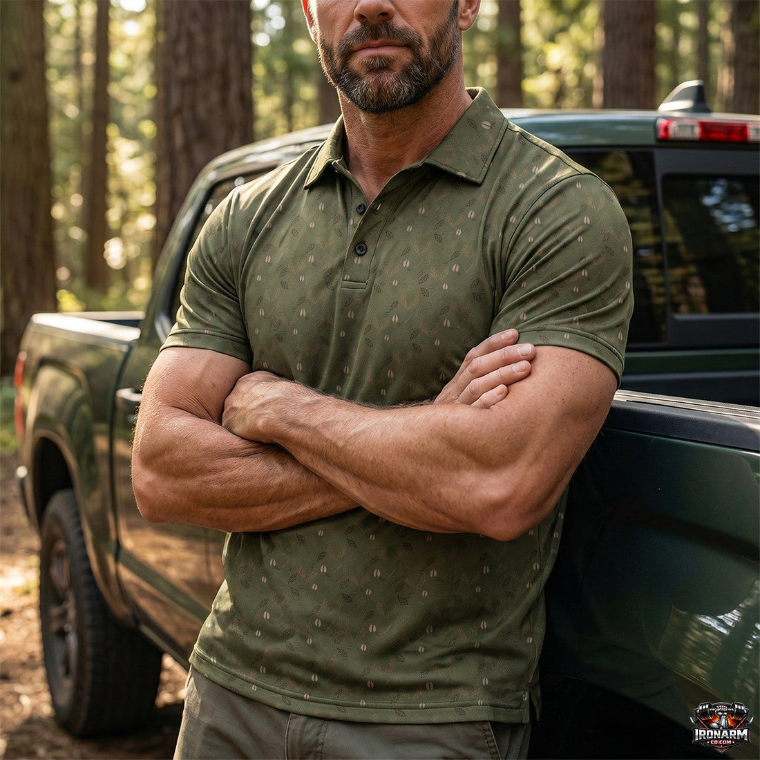 Whitetail Deer Field Icon Print Polo Shirt DP1006