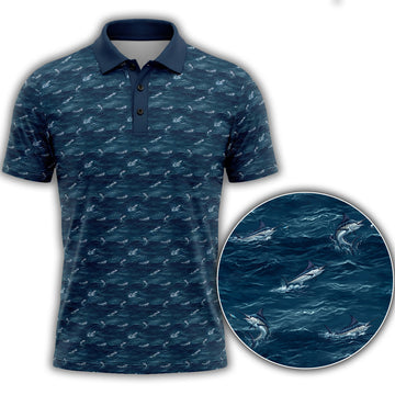 Saltwater Fishing Pattern Polo Shirt SFP1001