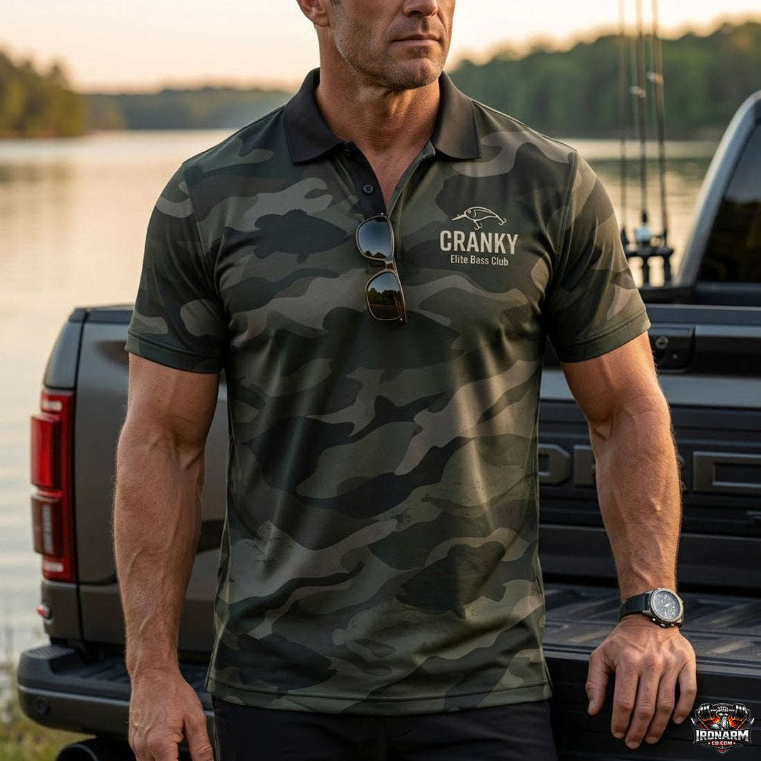 Bass Fishing Camo Pattern Polo Shirt BFP1011