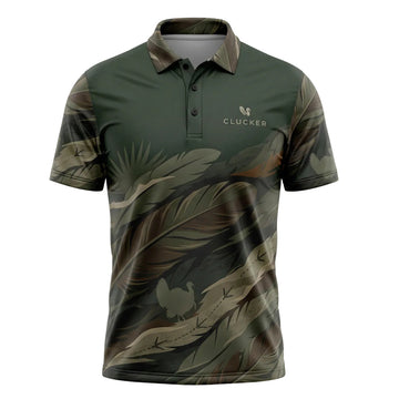 Turkey Green Hunting Feather Pattern Polo Shirt TP1038