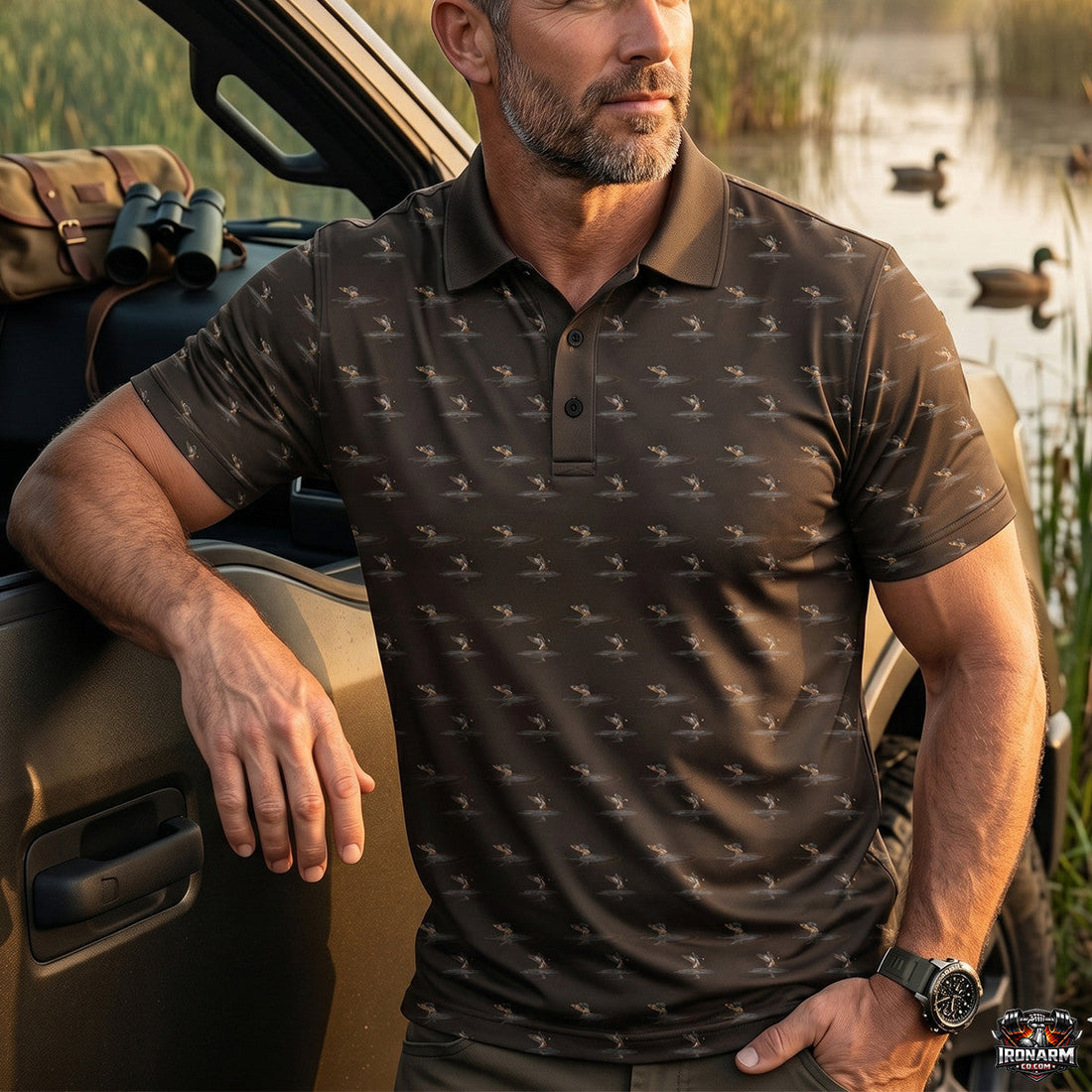Mallard Duck Hunting Pattern Polo Shirt DHP1011