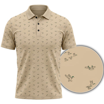 Flying Duck Hunting Pattern Polo Shirt DHP1013