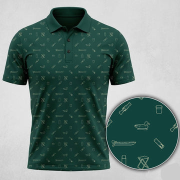 Duck Green Waterfowl Gear Pattern Polo Shirt DHP1016