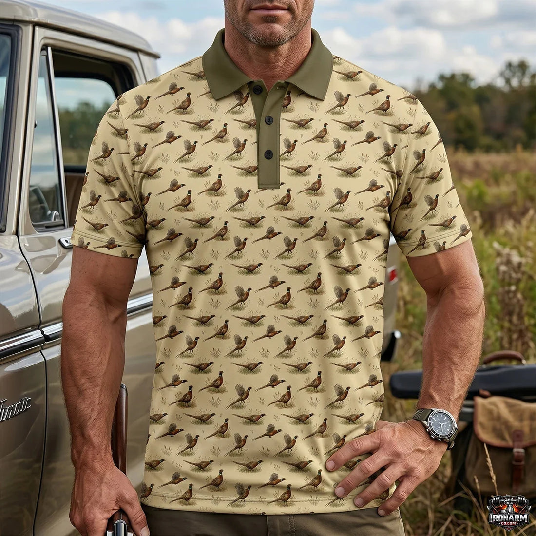 Pheasant Bird Pattern Polo Shirt PHP1001