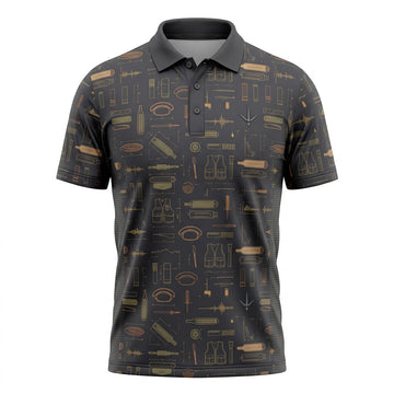 Fishing Tackle Pattern Polo Shirt TP1040