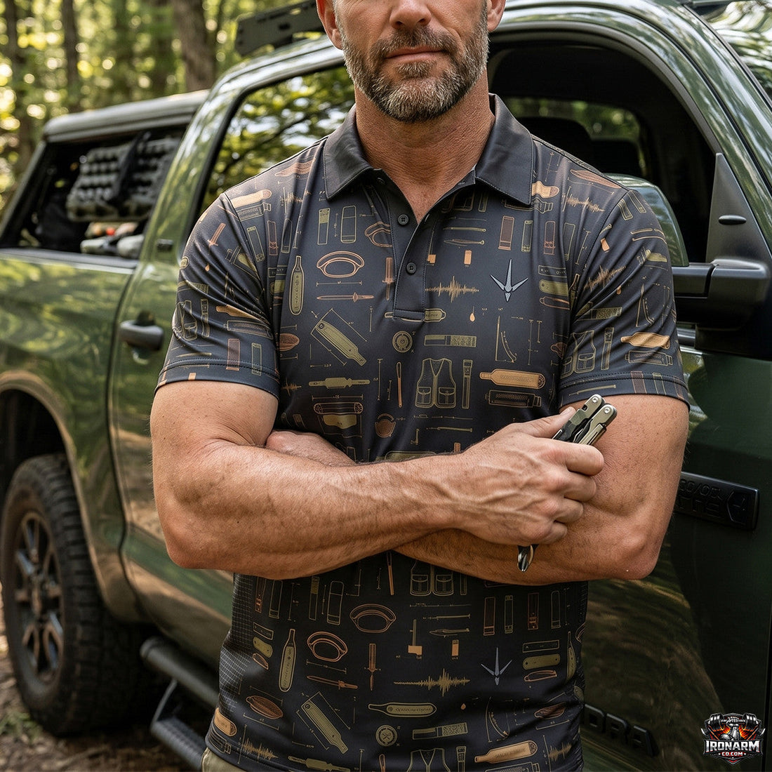 Fishing Tackle Pattern Polo Shirt TP1040
