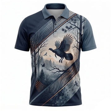 Wild Turkey Hunting Polo Shirt Hunter Gift for Dad Father's Day TP1045
