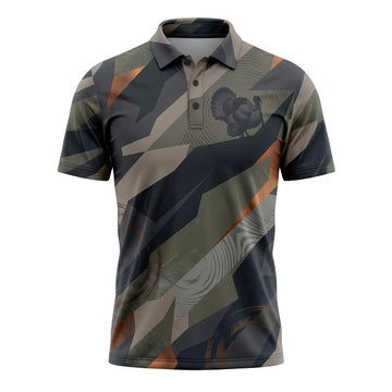 Turkey Hunting Geometric Polo Shirt Gift For Dad TP1046
