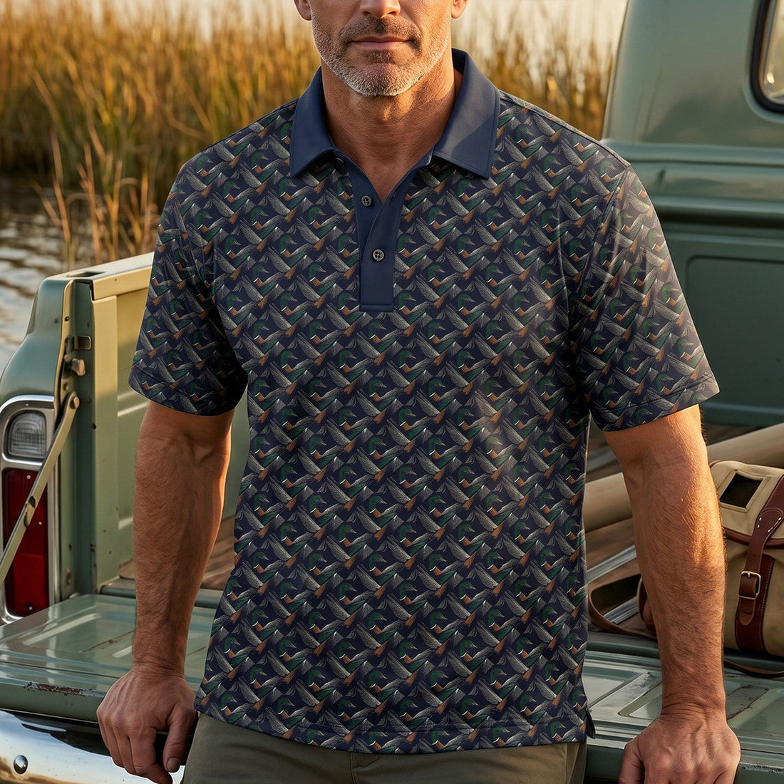 Duck Hunting Mallard Weave Polo Shirt DHP1022