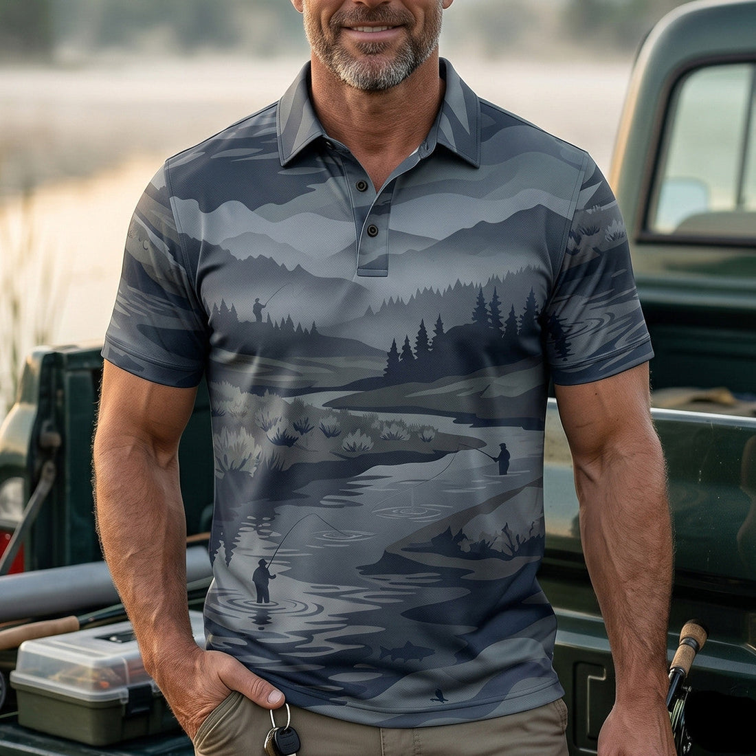 Fly Fishing Where Rivers Wander Polo Shirt FFP1009