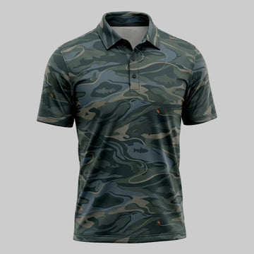 Fly Fishing River Camo Polo Shirt FFP1010