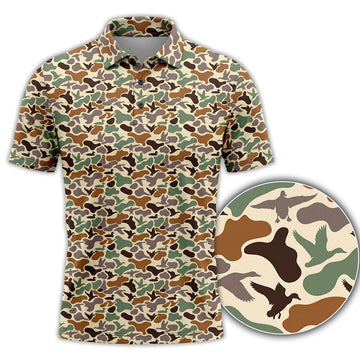 Duck Hunting camo Polo Shirt gift for Dad DHP1023