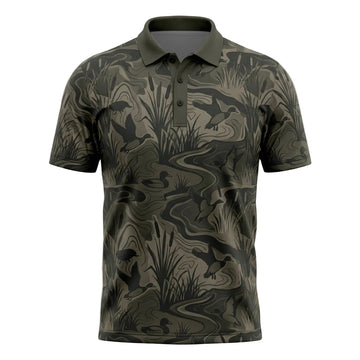 Waterfowl Mallard Duck Hunter Camo Polo Shirt DHP1025