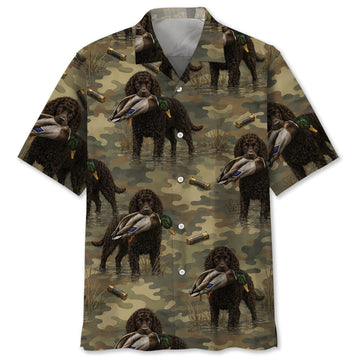 American Water Spaniel Duck Hunting Camouflage Hawaiian Shirt