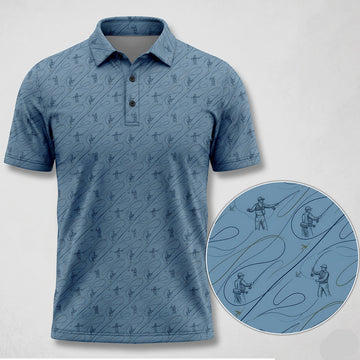 River Bend Fly Fishing Polo Shirt Gift For Dad FFP1011