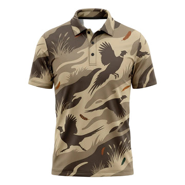 Pheasant Duck Hunting Dog Camo Polo Shirt Hunter Father's Day Gift PHP1007
